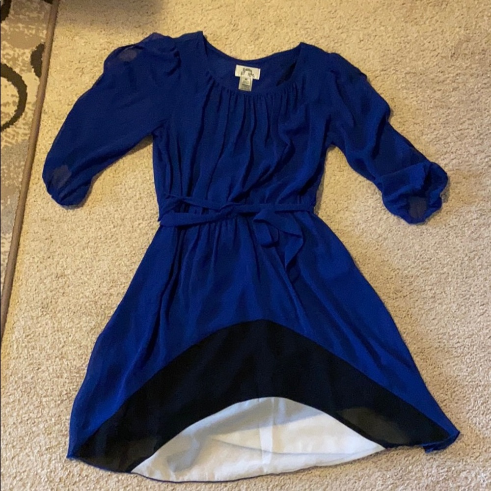 Blue, black and white mid thigh dress